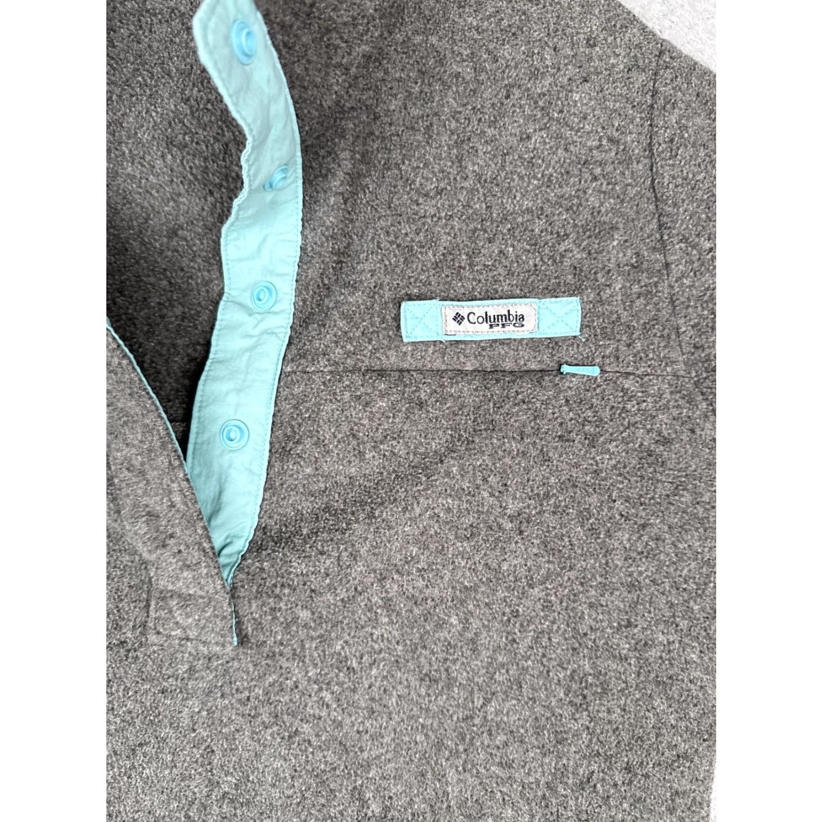 AQUA Columbia Sweater Womens Small Gray Aqua Quarter Snap Fleece Pullover Fishing PFG Shirt Size S / US 4 / IT 40 - 6 Thumbnail