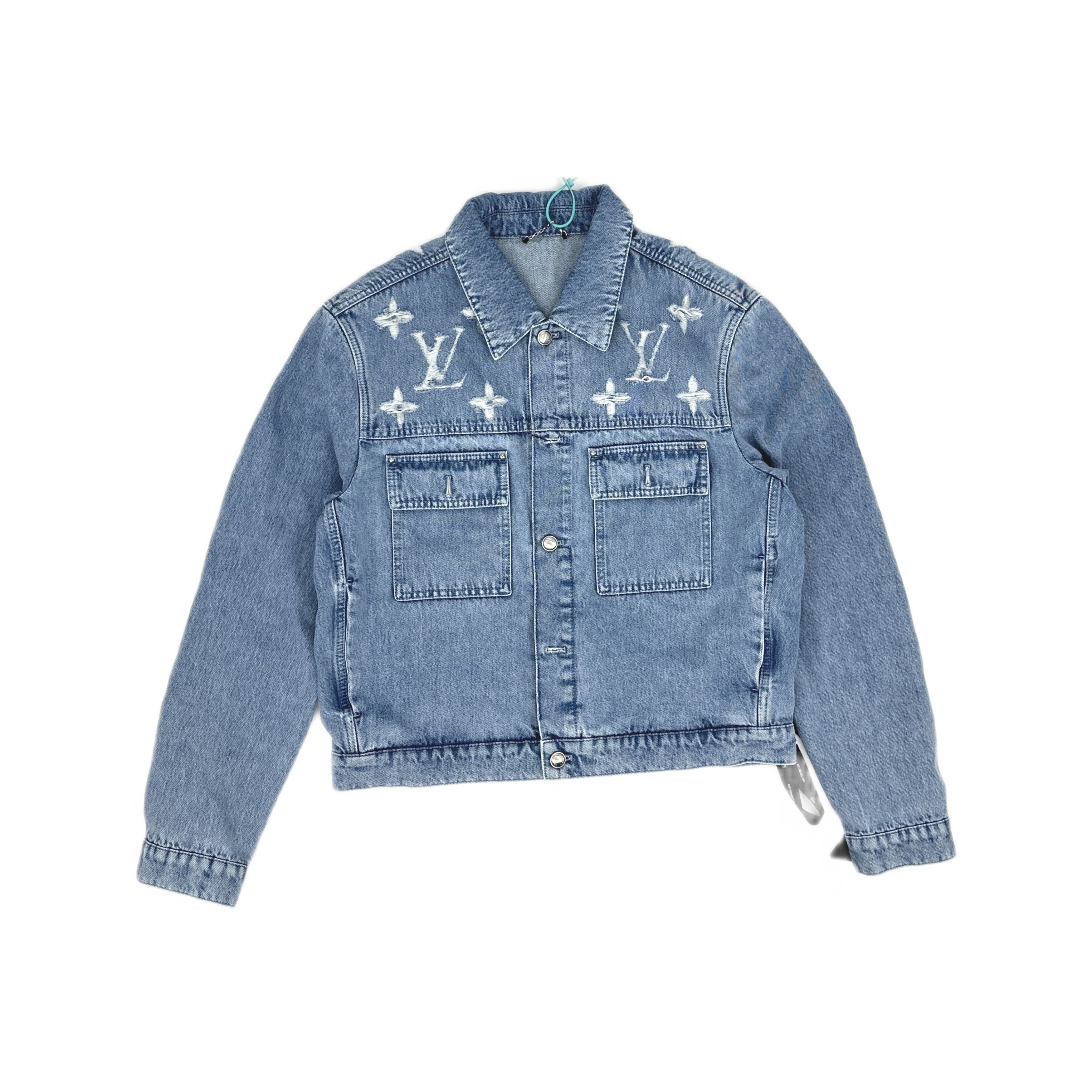 Louis Vuitton Louis Vuitton Distressed Logo Denim Jacket 50 Size US M / EU 48-50 / 2 - 1 Thumbnail