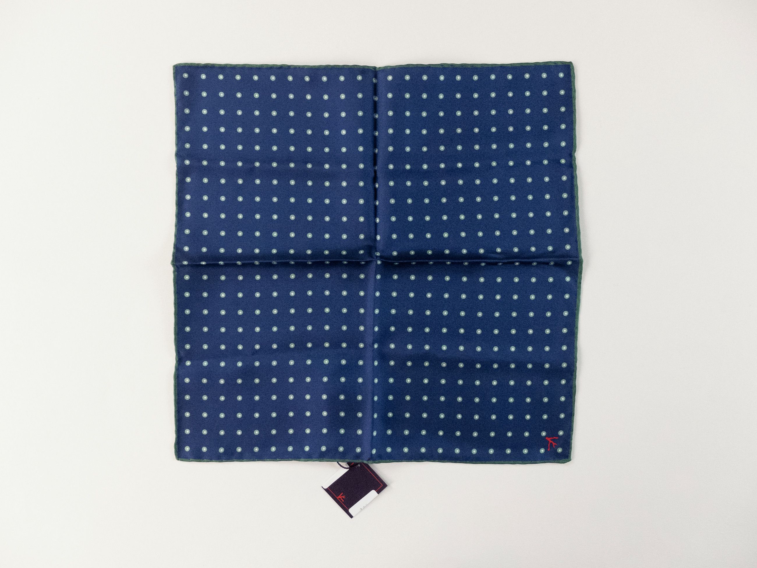 Isaia ISAIA Napoli navy blue polka dots silk pocket square Size ONE SIZE - 1 Thumbnail