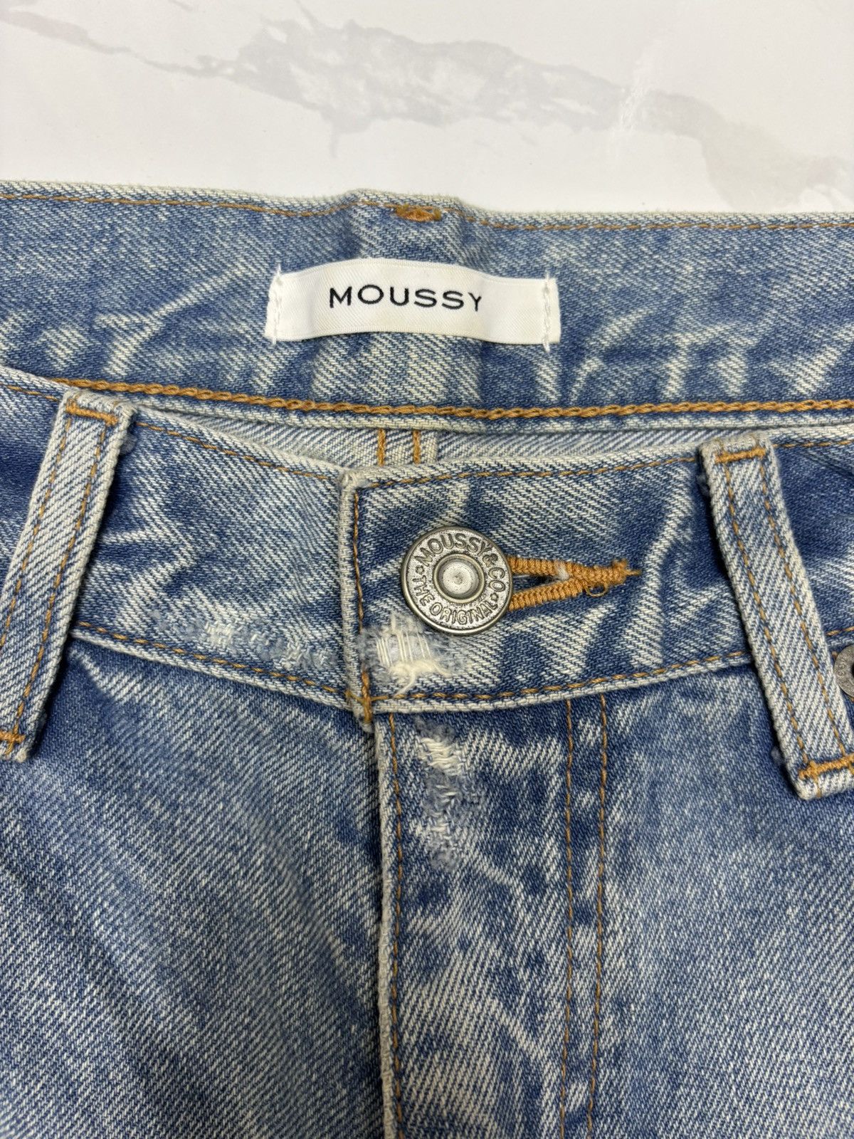If Six Was Nine Moussy 🇯🇵 Lace Up Distressed Denim Jeans Size 28" / US 6 / IT 42 - 9 Thumbnail
