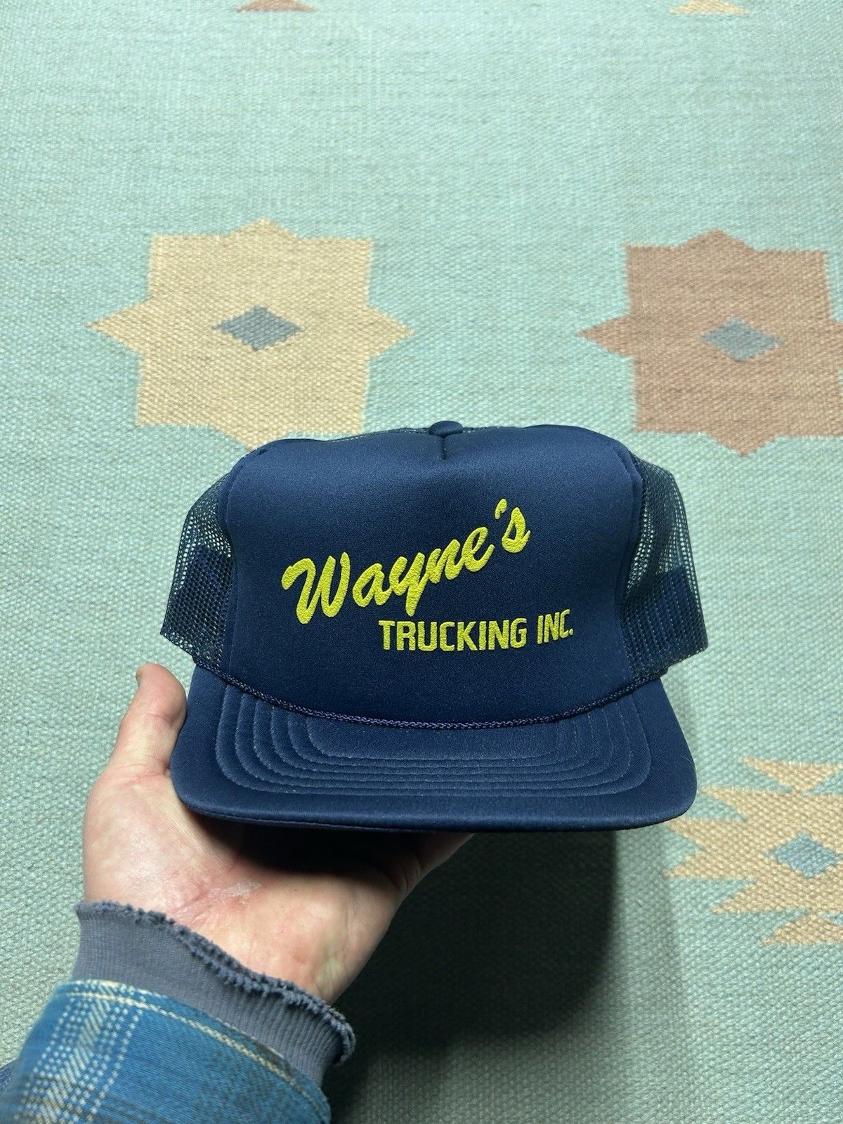 Vintage Vintage trucker hat Wayne’s trucking inc blue yellow snap Size ONE SIZE - 2 Thumbnail