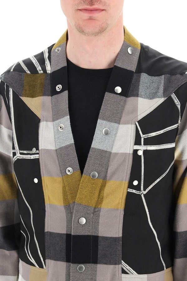 Rick Owens o1y0325 Checked Shirt in Multicolor Size US M / EU 48-50 / 2 - 2 Thumbnail