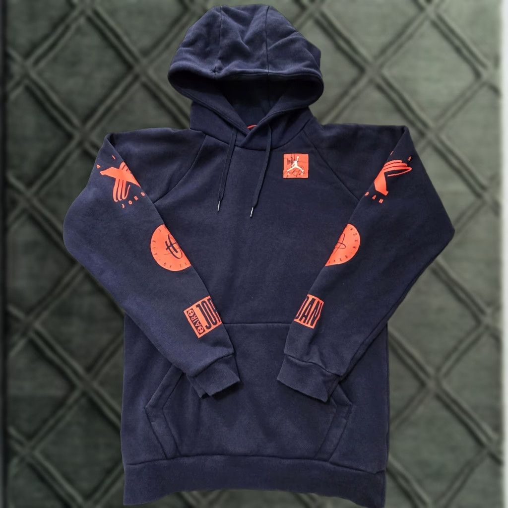 Jordan Brand Jordan Hoodie Mens Small Navy Blue Pullover Graphic Basketball Logo Streetwear Size US S / EU 44-46 / 1 - 1 Thumbnail