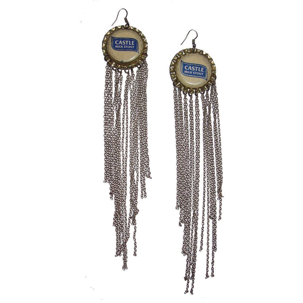 Designer Vintage Castle Milk Stout Bottle Cap Earrings Size ONE SIZE - 1 Thumbnail