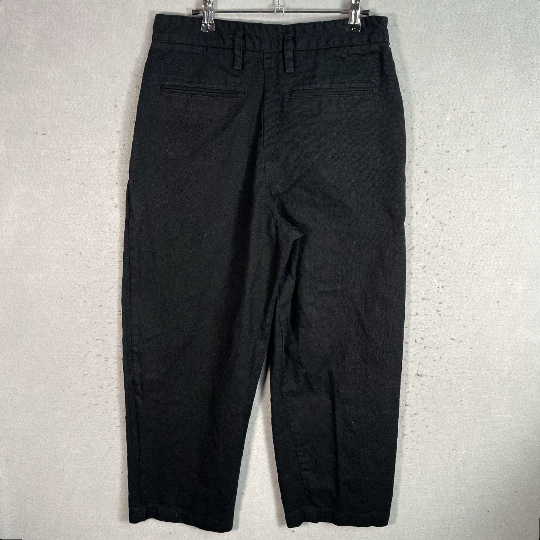 Zara Zara Jeans Womens Size 31 Black Wide Leg Straight Fit 100% Cotton Size 24" / US 00 / IT 34 - 2 Thumbnail
