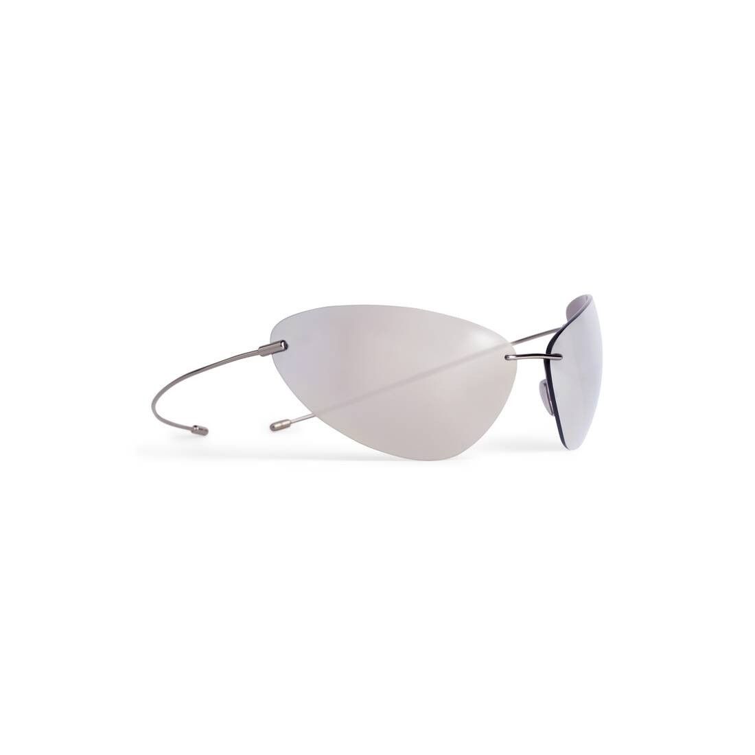 Balenciaga o1srvl11e0825 Size: OS / Mirage Oval Sunglasses in Silver Size ONE SIZE - 2 Thumbnail