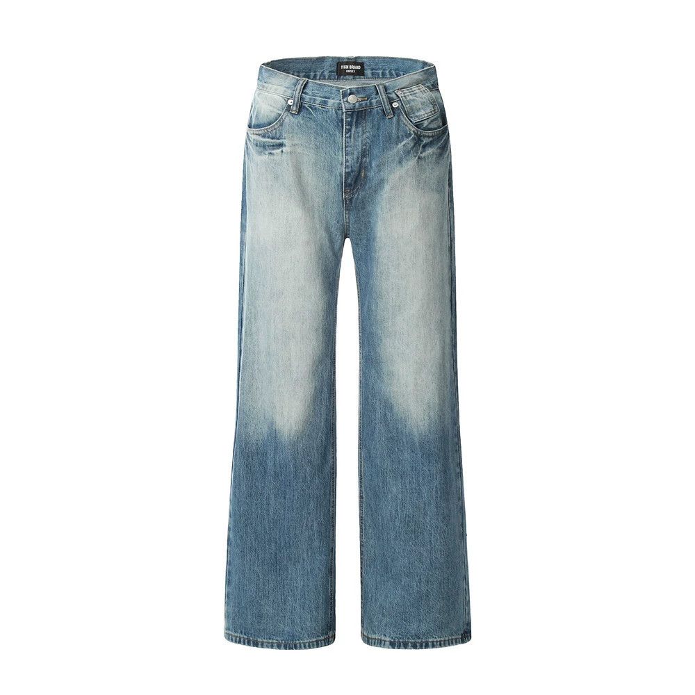 Jean Men's high street American casual loose washed jeans Size US 32 / EU 48 - 1 Thumbnail