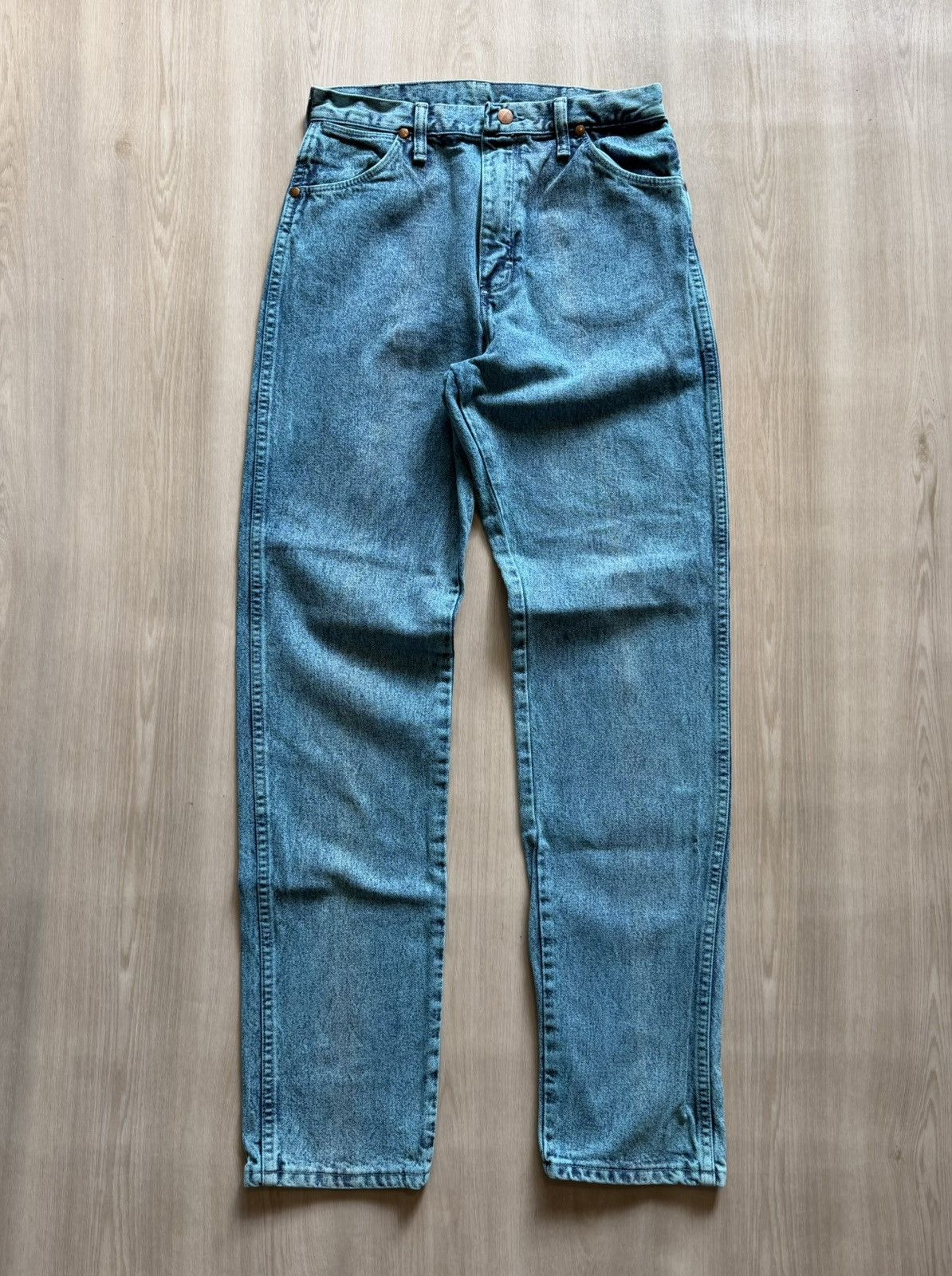 Wrangler Vintage Wrangler Turquoise Acid Washed Jeans Womens 11x32 Size 32" / US 10 / IT 46 - 3 Thumbnail