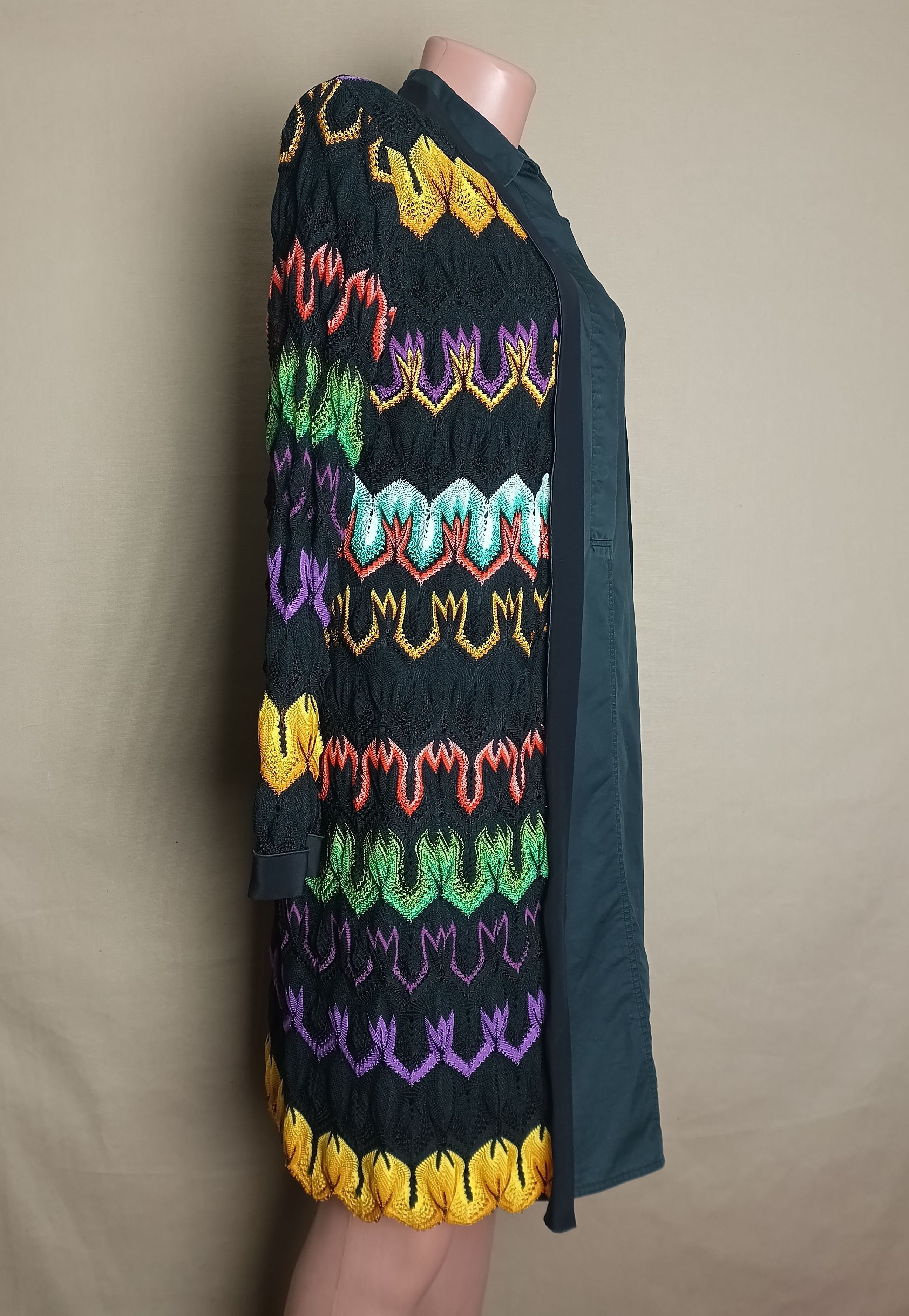 Missoni MISSONI Zig Zag Print Long Open Cardigan Jacket EU48 Size XL / US 12-14 / IT 48-50 - 3 Thumbnail