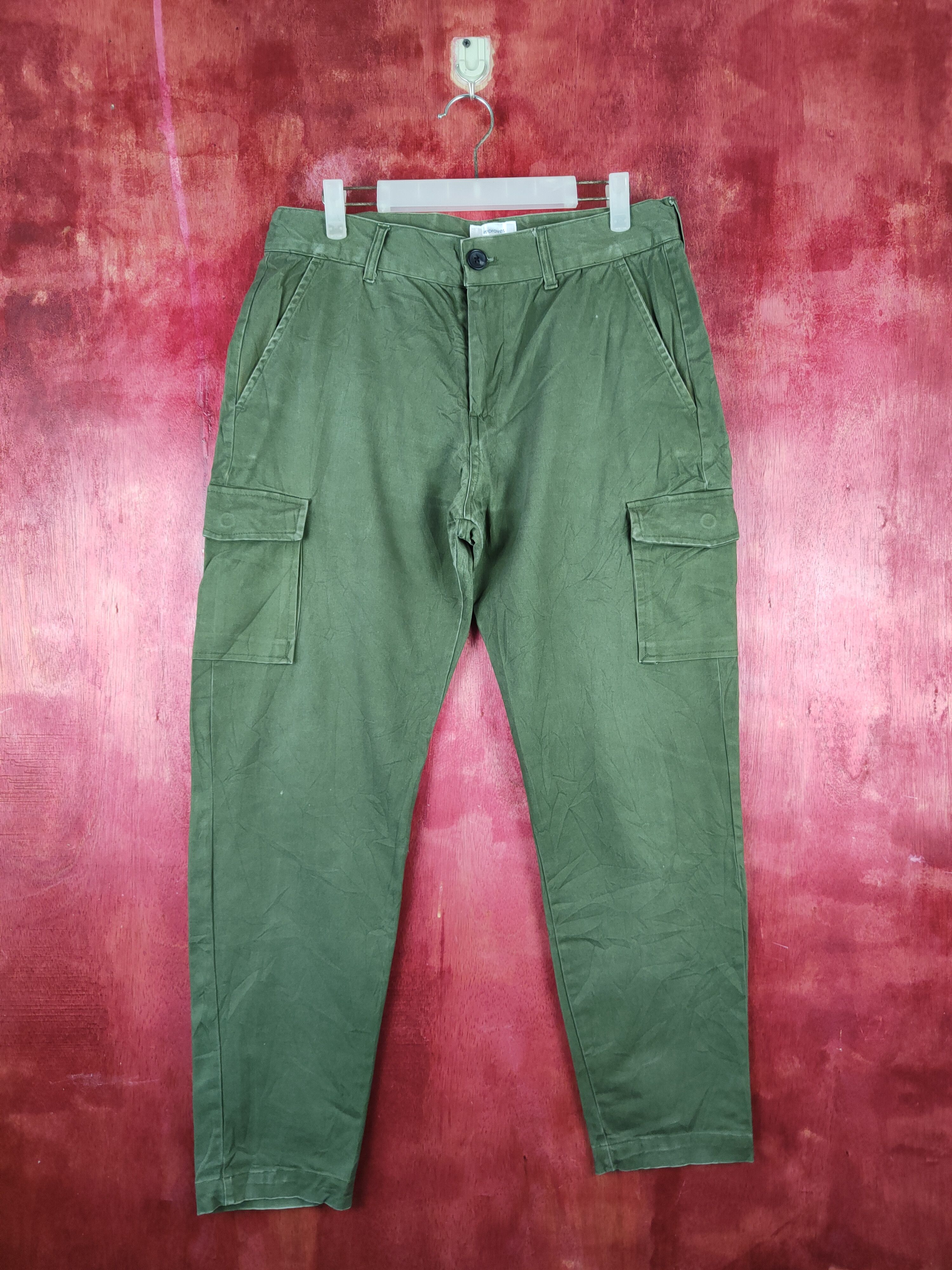 Improves Army Green Multipocket Tactical Cargo Pants #S1288