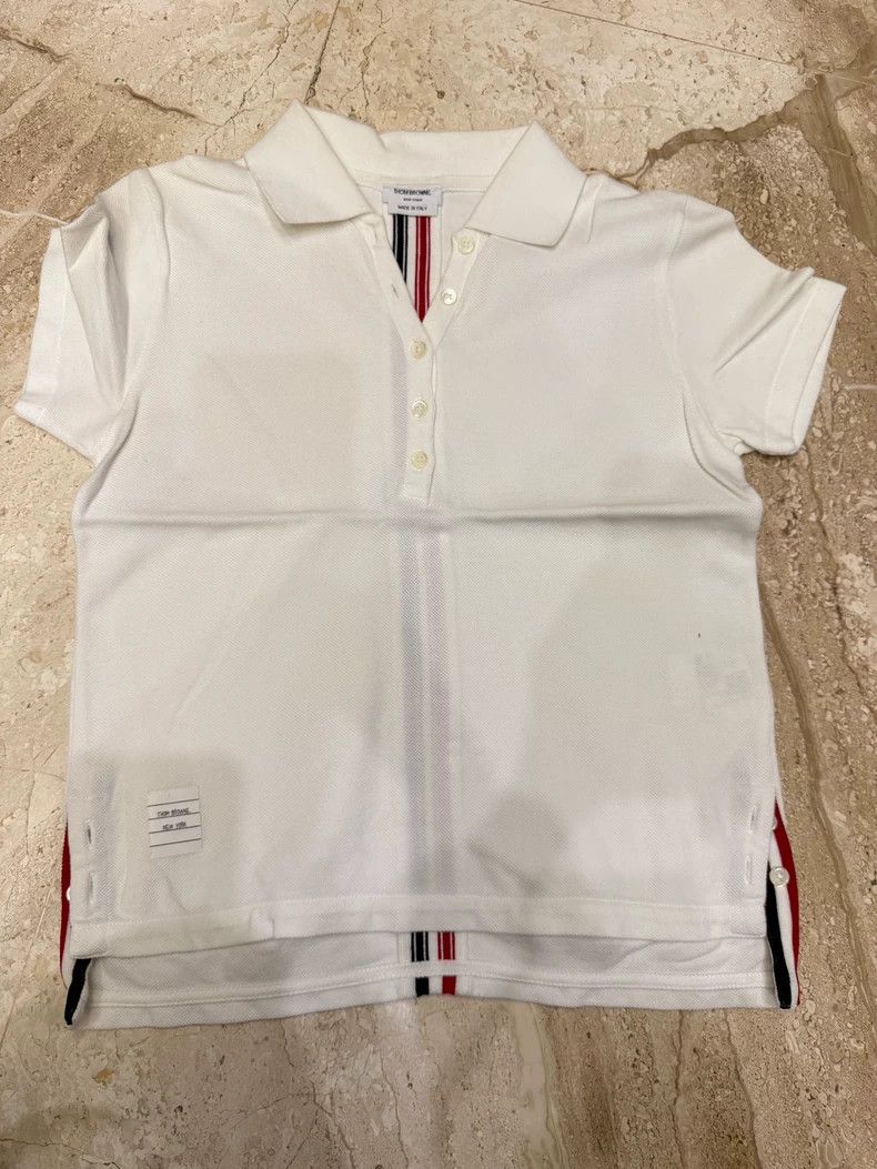 Thom Browne Thom Browne White short-sleeved polo shirt Size XS / US 0-2 / IT 36-38 - 1 Thumbnail