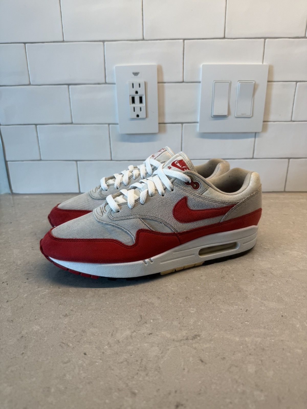 Nike Size 10 - Nike Air Max 1 OG Anniversary Red Size US 10 / EU 43 - 2 Thumbnail
