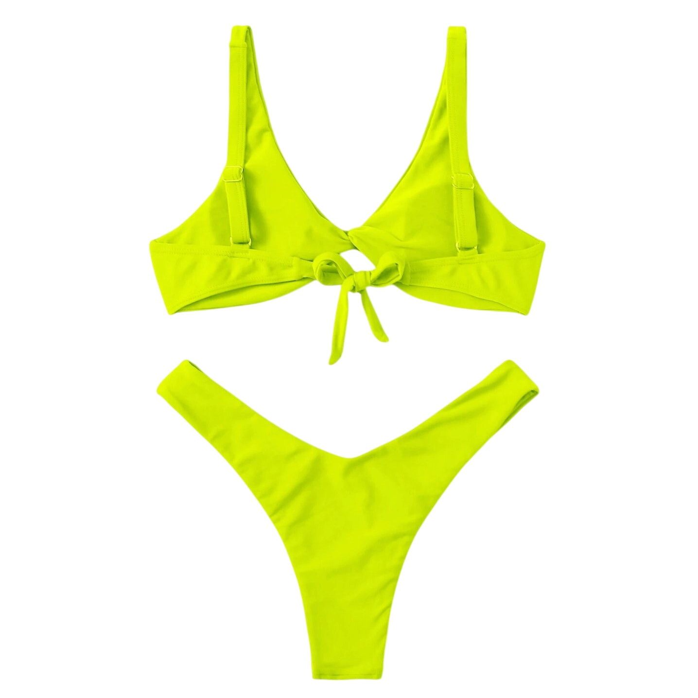 Shein Front Twist Cheeky Bikini in Yellow, Size S Size ONE SIZE - 2 Thumbnail