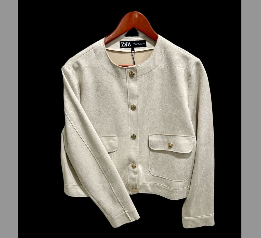 Zara Zara Faux suede short jacket Size L Size L / US 10 / IT 46 - 3 Thumbnail