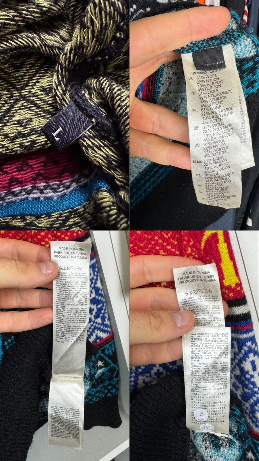 Diesel Diesel Rum Bottles & Tropical Palms Colorful Sweater Size US L / EU 52-54 / 3 - 4 Thumbnail