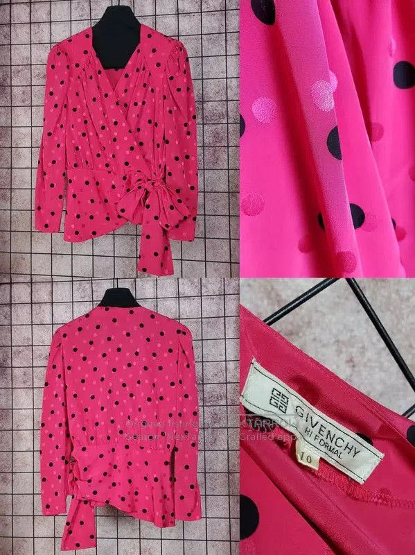 Givenchy Givenchy Pink Polka Dot Long Sleeve Shirt . Size M / US 6-8 / IT 42-44 - 3 Thumbnail