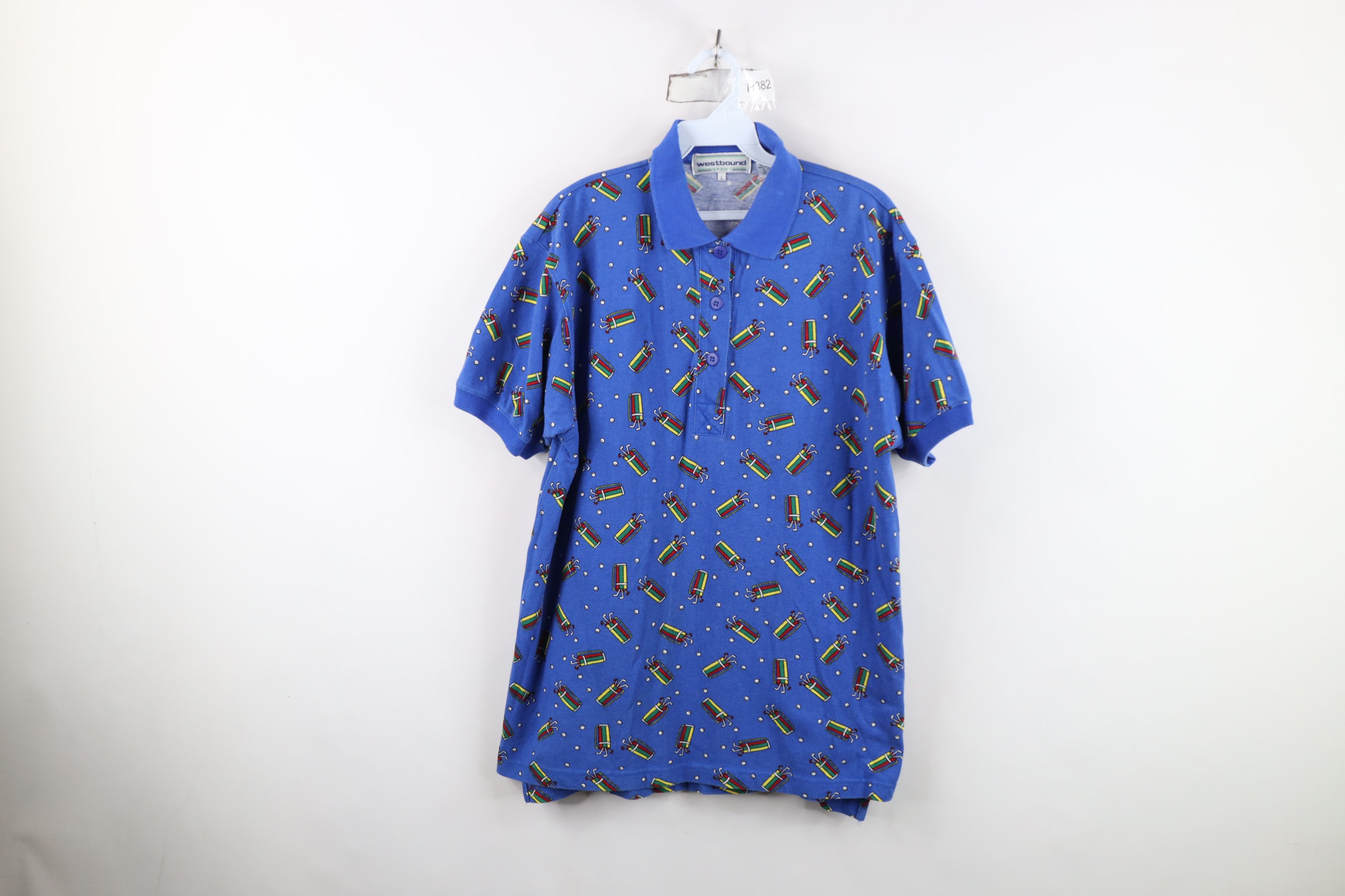 Vintage Vintage 90s Streetwear Rainbow Golf Bag All Over Print Polo Size L / US 10 / IT 46 - 1 Thumbnail