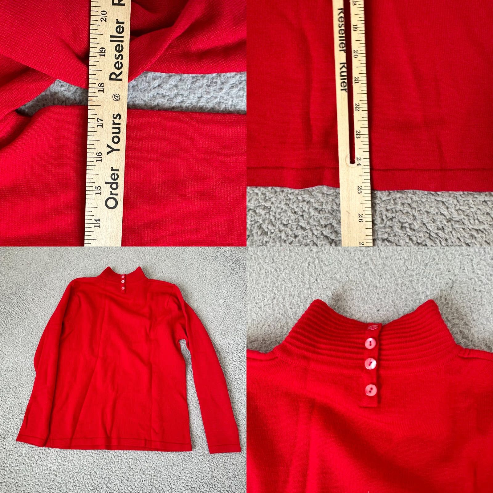 Vintage VINTAGE Danielle Martin Sweater Womens Small Red 100% Wool Mock Neck 90s Pullover Ladies Wool Ser Size S / US 4 / IT 40 - 8 Thumbnail
