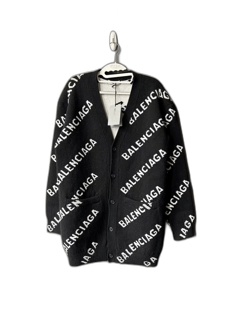 Balenciaga Balenciaga Black and White Print Cardigan Size US S / EU 44-46 / 1 - 1 Thumbnail