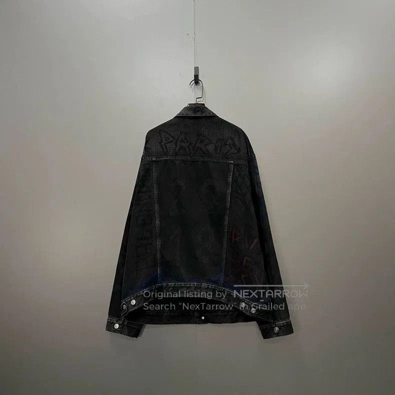Balenciaga Balenciaga Black Graffiti Denim Jacket. Size US L / EU 52-54 / 3 - 2 Thumbnail