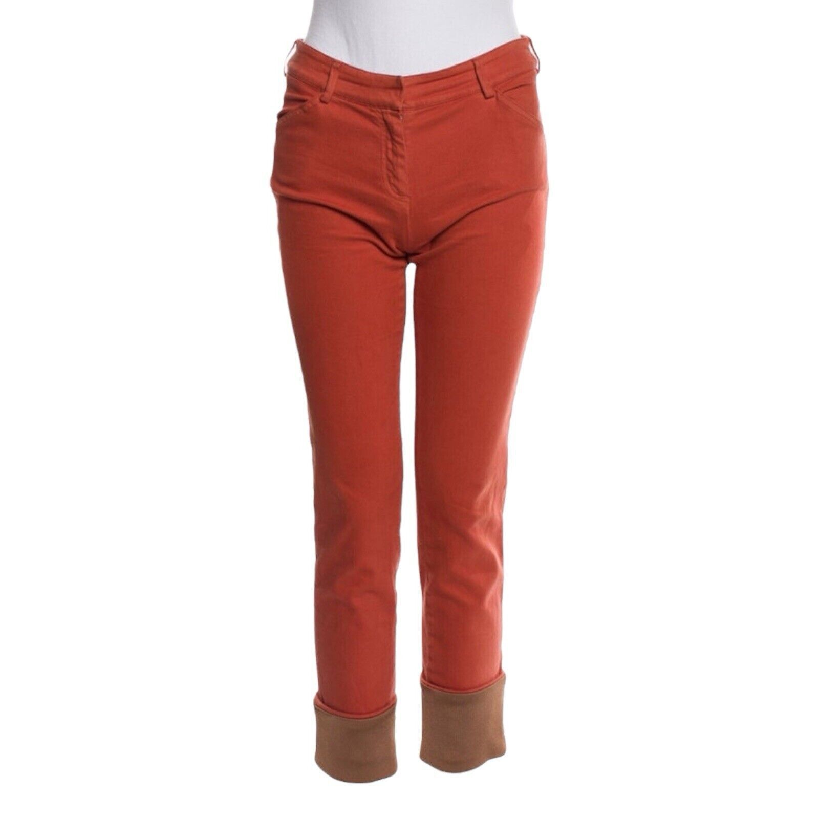 Balenciaga BALENCIAGA Orange Luxury Designer Skinny Leg Jean Pants Size 28" / US 6 / IT 42 - 8 Thumbnail