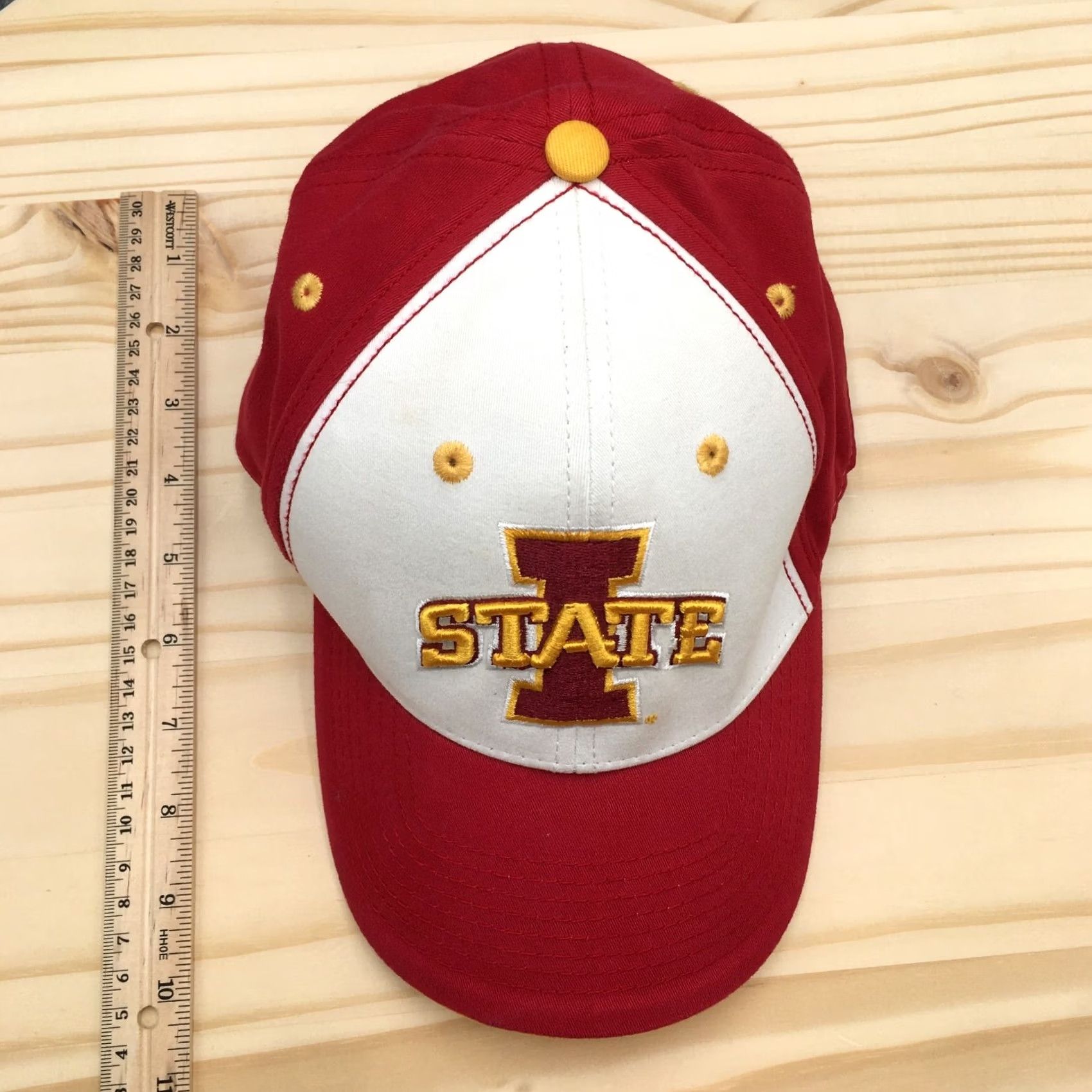 Vintage Iowa State University Cyclones Hat Baseball Cap Fitted One Size Red White Mens Size ONE SIZE - 4 Thumbnail