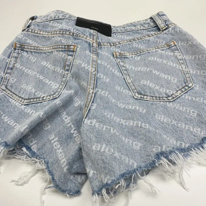 Alexander Wang Alexander Wang Logo Denim Shorts for Women - Size 25" / US 0 / IT 36 - 6 Thumbnail