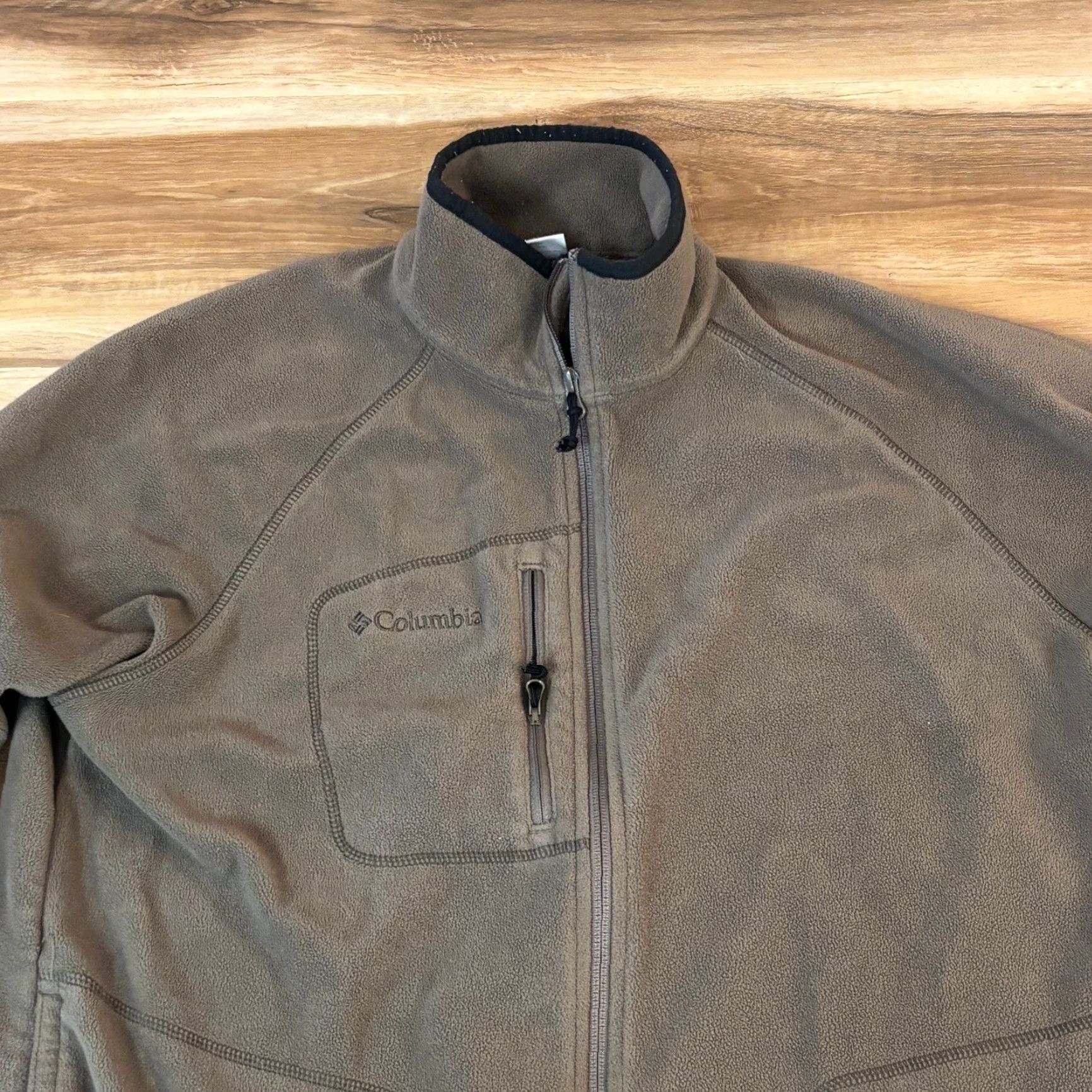 Vintage Columbia Mens Jacket Fleece Full Zip Brown Large Outdoor Hiking Windbreaker Pockets Zipper Premium Comfort Size US L / EU 52-54 / 3 - 2 Thumbnail