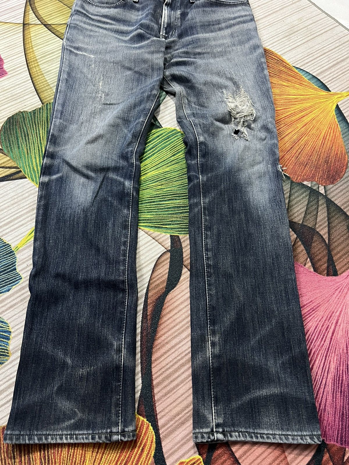 Edwin × Japanese Brand EDWIN WILD FIRE FADED BLACK DISTRESSED JEANS Size US 31 - 3 Thumbnail