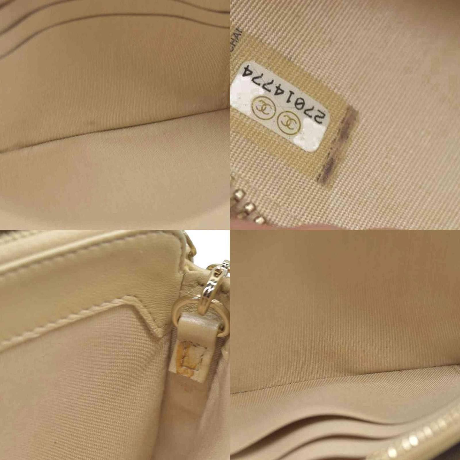 Chanel Chanel Canvas Small Rectangular Leather Chain Clutch Beige Size ONE SIZE - 7 Thumbnail