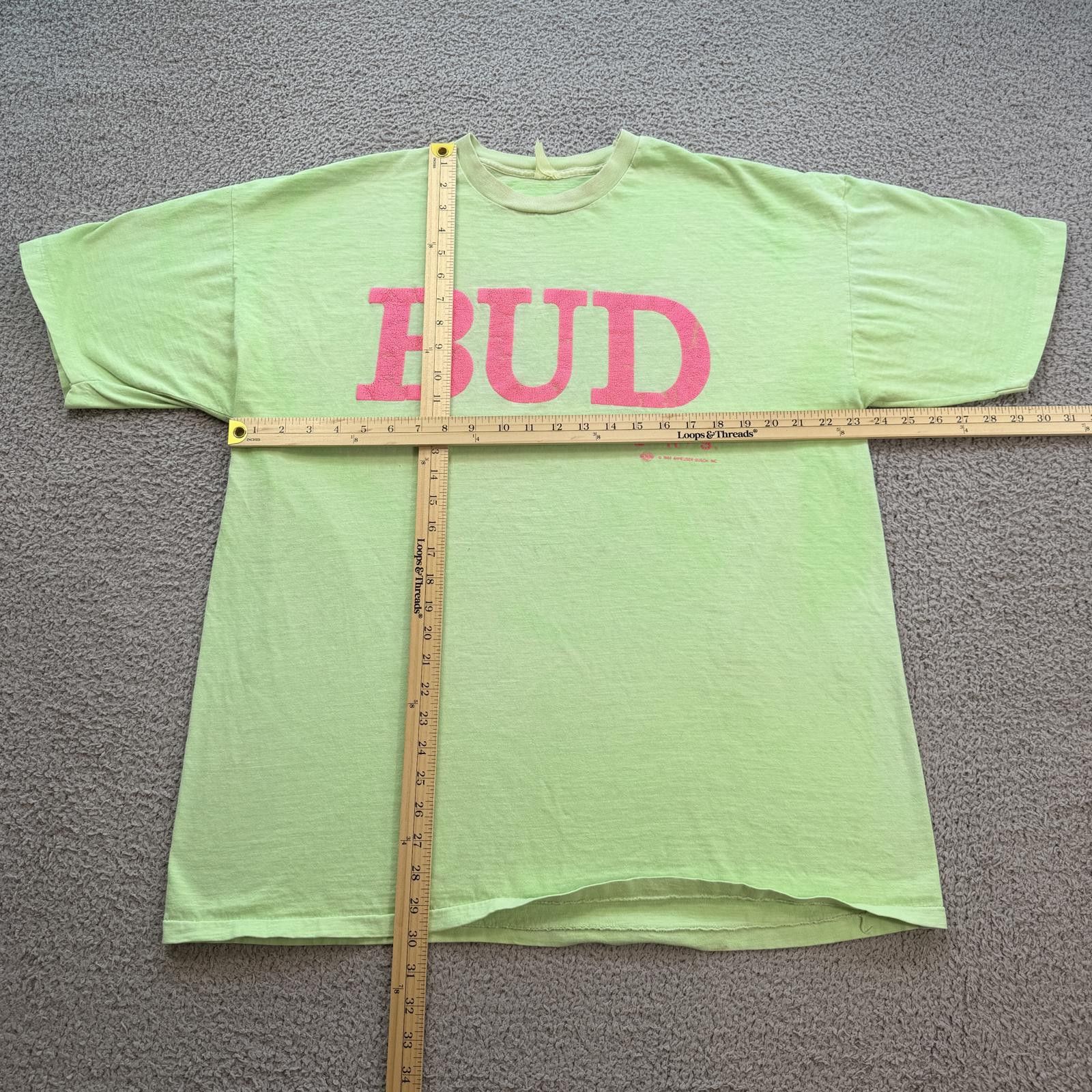 Other Vintage 1990 Budweiser King Of Beers Neon T Shirt Hockey Size US XL / EU 56 / 4 - 3 Thumbnail