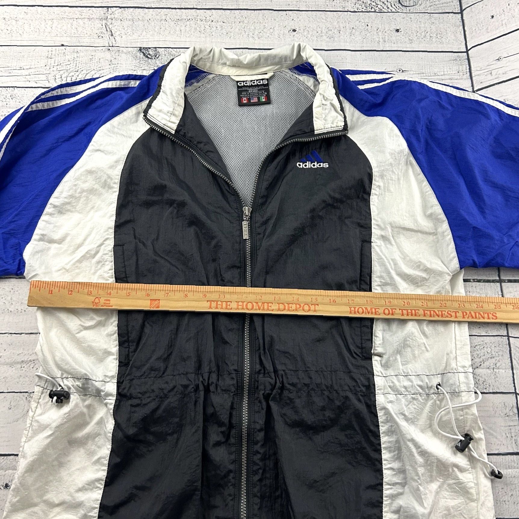 Adidas VINTAGE adidas Full Zip Windbreaker Jacket Mens L Black Blue Windbreaker 90s Full Zip Nike Size US L / EU 52-54 / 3 - 5 Thumbnail