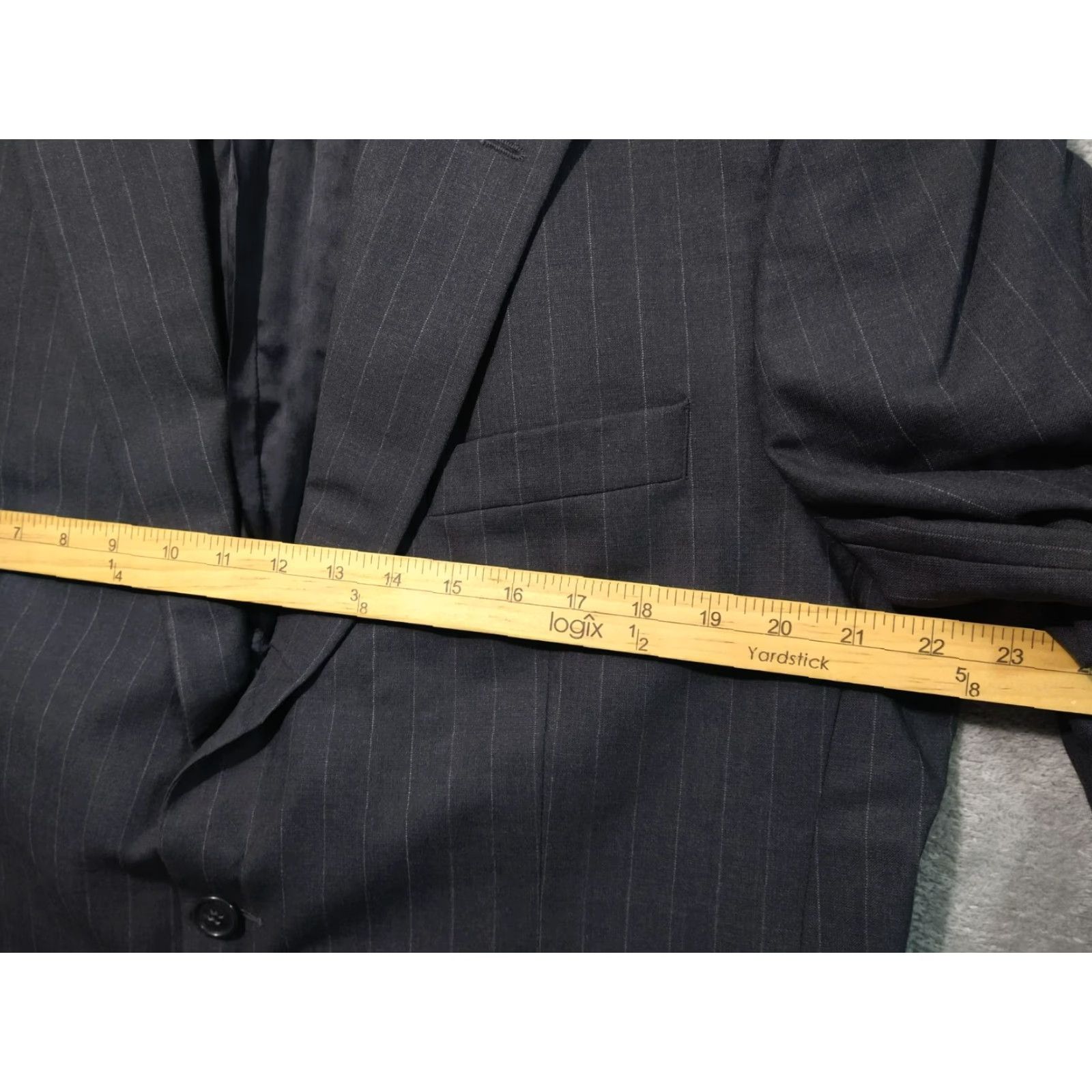 Brooks Brothers VINTAGE Brooks Brothers Blazer Mens 42R Gray Pinstripe Wool Sport Coat Stretch 346 Size 42R - 5 Thumbnail