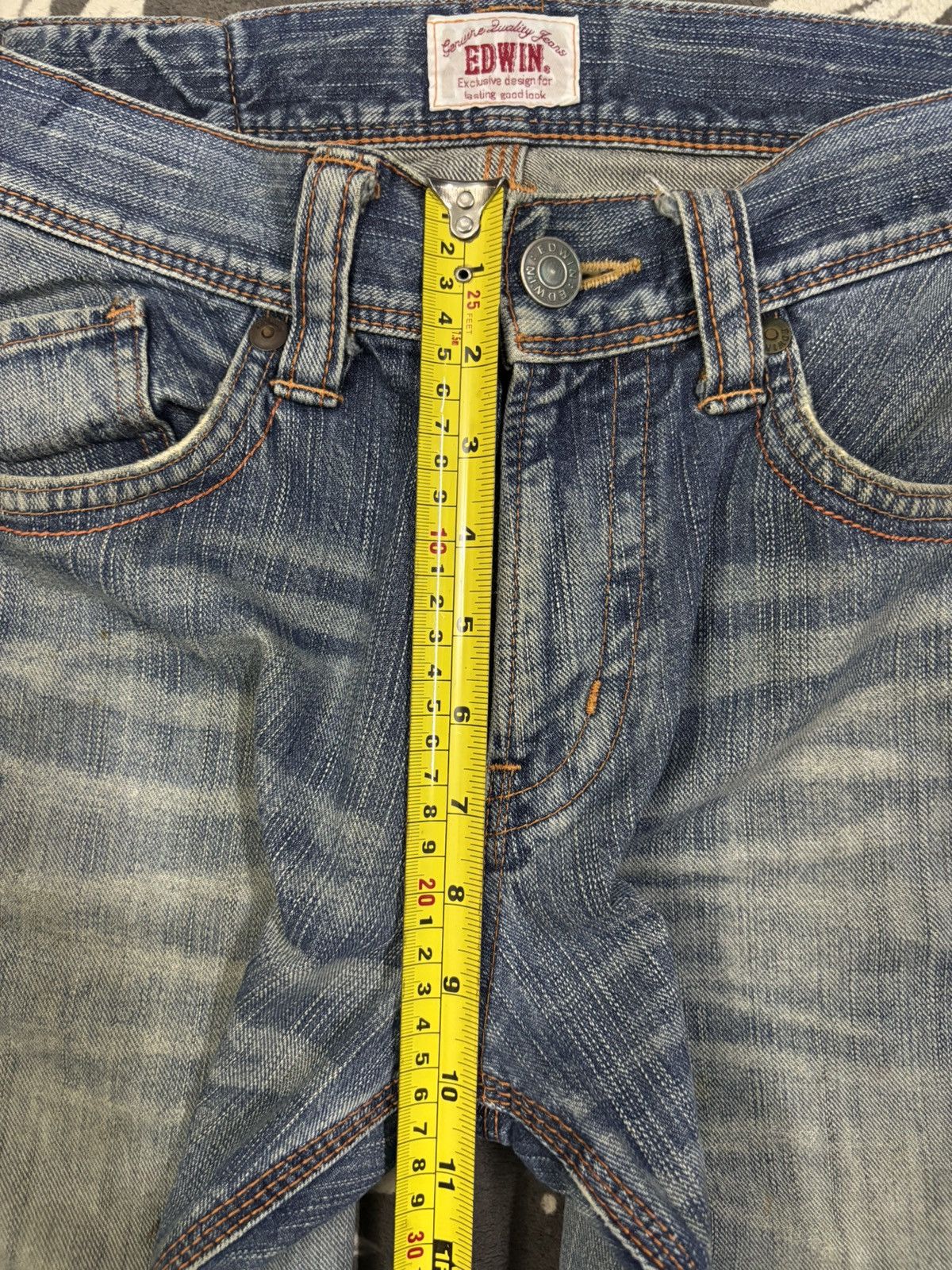 Edwin Vintage Edwin XV Buckle Back Flare Distressed Grunge Jeans Size US 31 - 15 Thumbnail