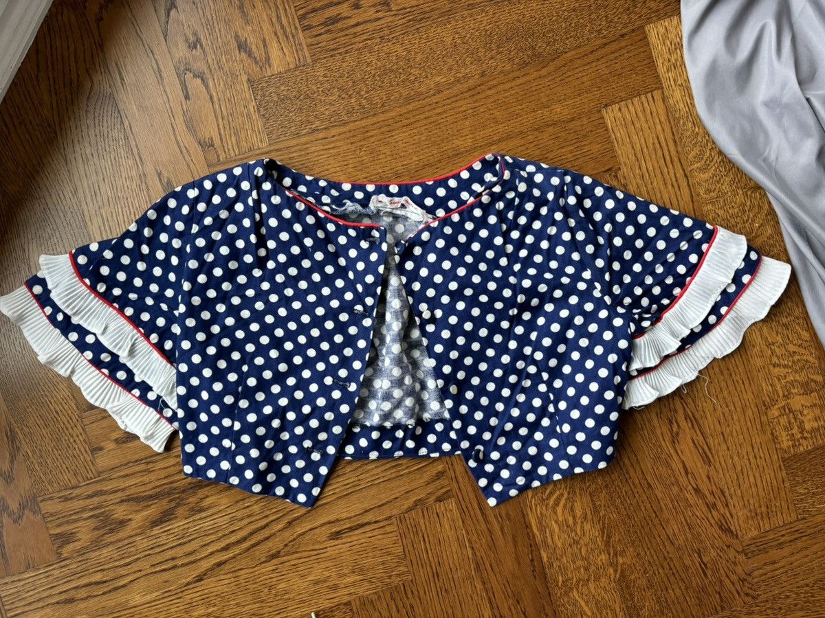Sears × Vintage 1970s Polka Dot Beach Set 70s Vintage Suit Two Piece Track Size 34S - 3 Thumbnail