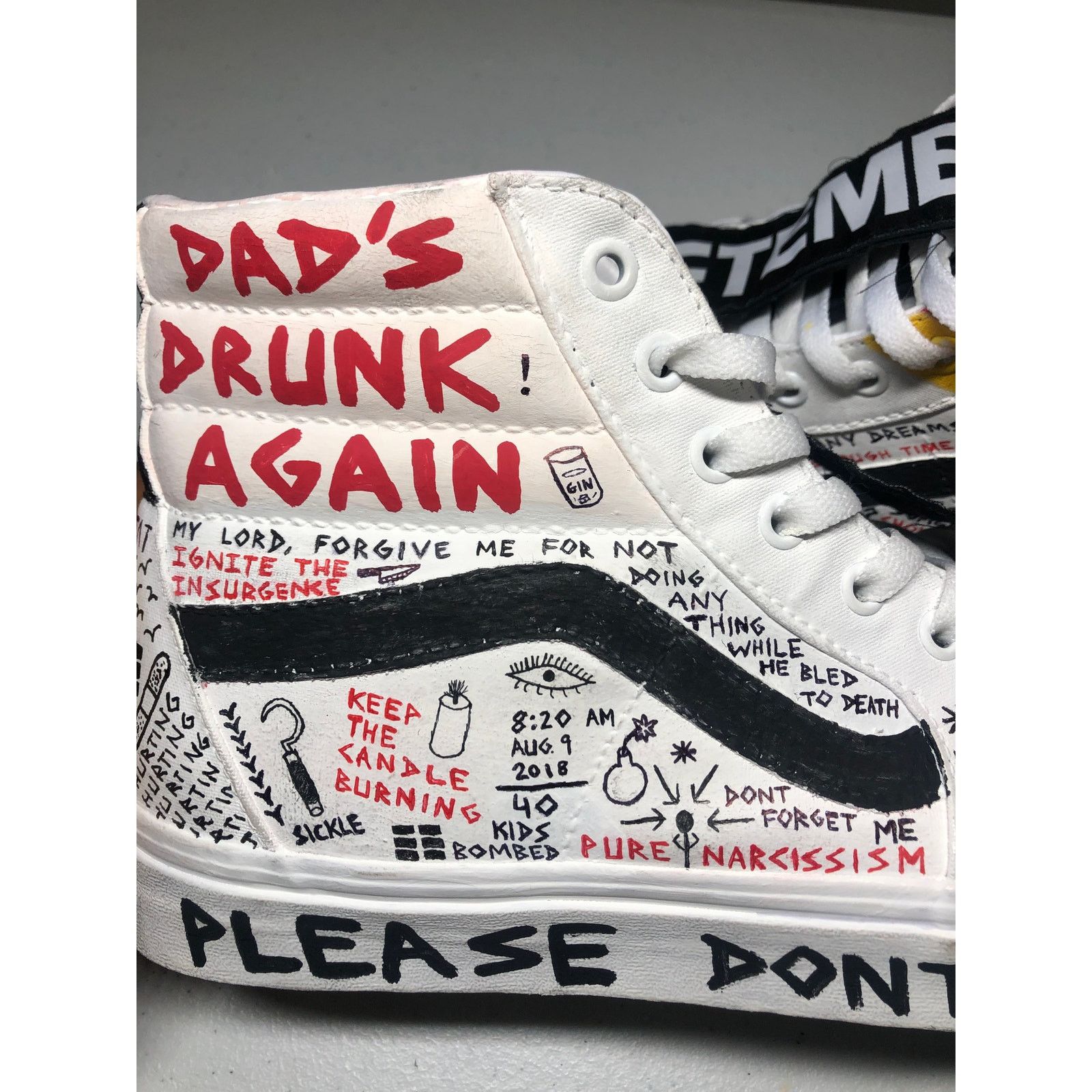 Vans Custom Hand Painted Vans Sk8-High, Size 11.5 Size US 11.5 / EU 44-45 - 5 Thumbnail