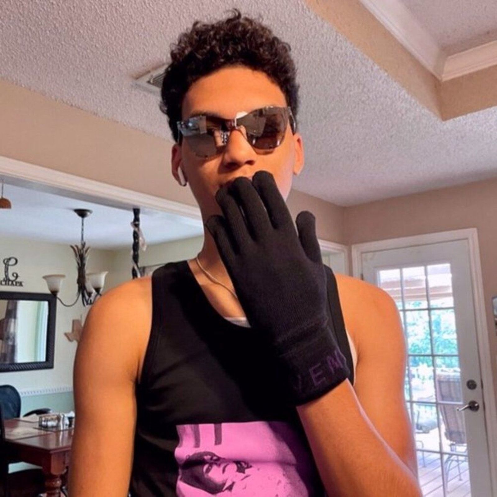 Givenchy Givenchy Logo Cuff Wool Gloves black and purple Size ONE SIZE - 9 Thumbnail