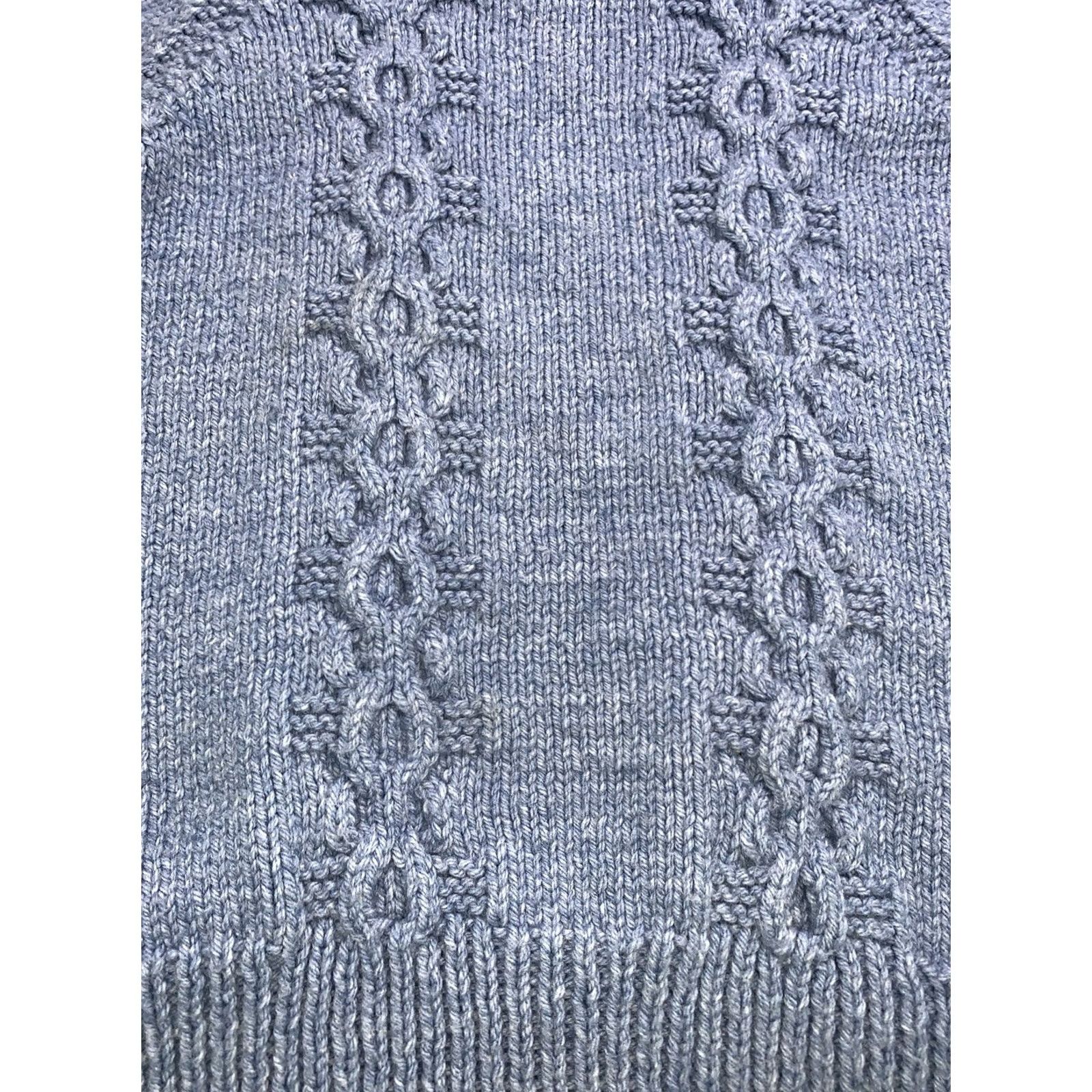Vintage VINTAGE Fisherman Cable-Knit Cowl Neck Sweater Womens Medium Blue 90s 80s Handmade Pullover Adults Mens? Size M / US 6-8 / IT 42-44 - 5 Thumbnail