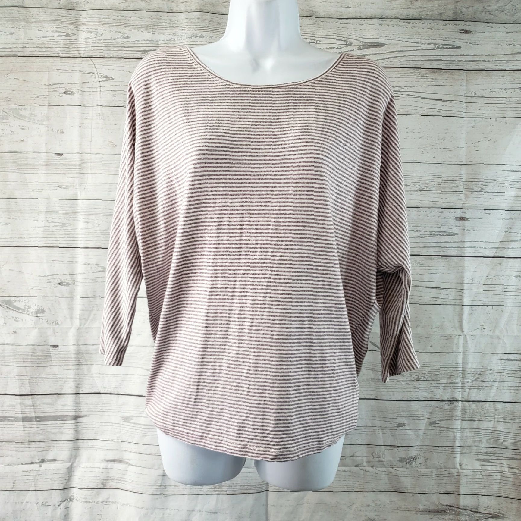 Rachel Zoe Rachel Zoe Top Womens Sz Medium Purple Stripes Dolman Sleeves Modal Blend Size M / US 6-8 / IT 42-44 - 2 Thumbnail