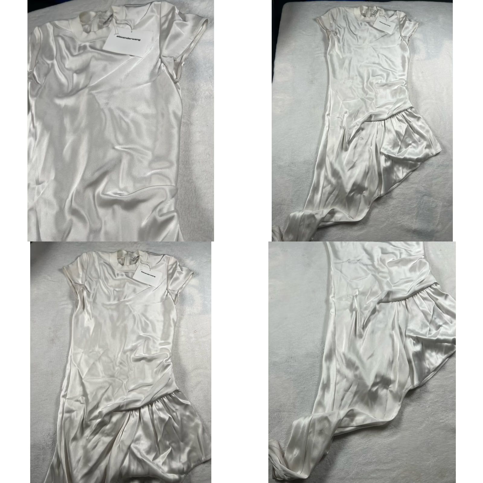 Alexander Wang ALEXANDER WANG Asymmetric Cap Sleeve Dress White Size 4 NWT Size S / US 4 / IT 40 - 10 Thumbnail