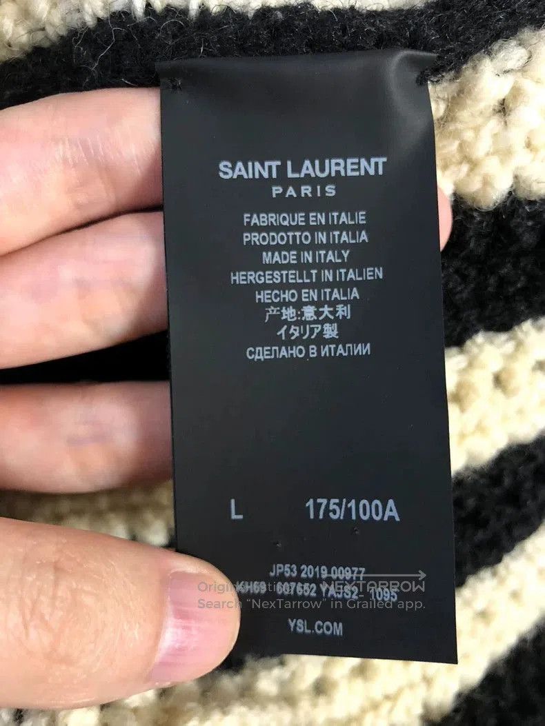Saint Laurent Paris Saint Laurent Paris Black and white striped cardigan sweate Size US L / EU 52-54 / 3 - 7 Thumbnail