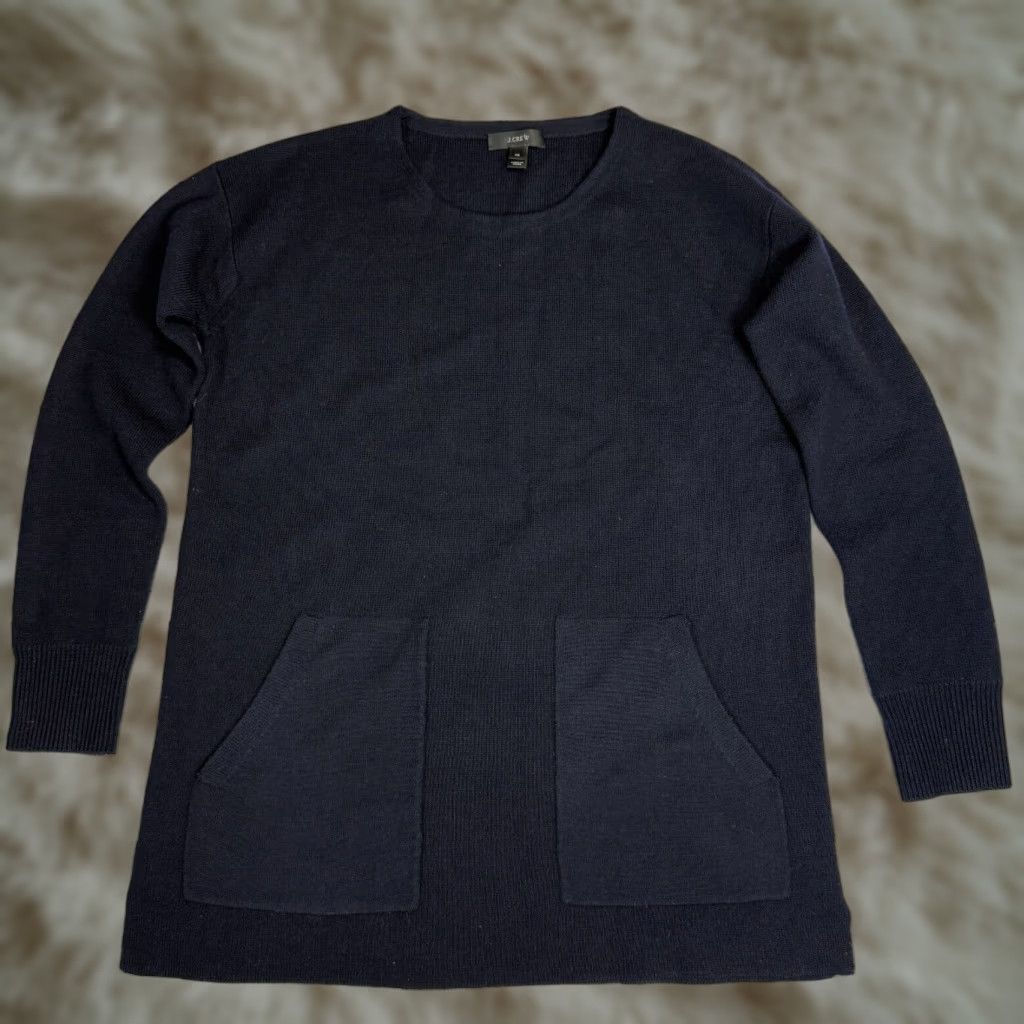 J.Crew VINTAGE Women's J. Crew Blue Knit Sweater Pullover 100% Merino Wool XS Womens Pullover Knit Wool Blue XS Merino J.Crew Shirt Sweater Size XS / US 0-2 / IT 36-38 - 1 Thumbnail