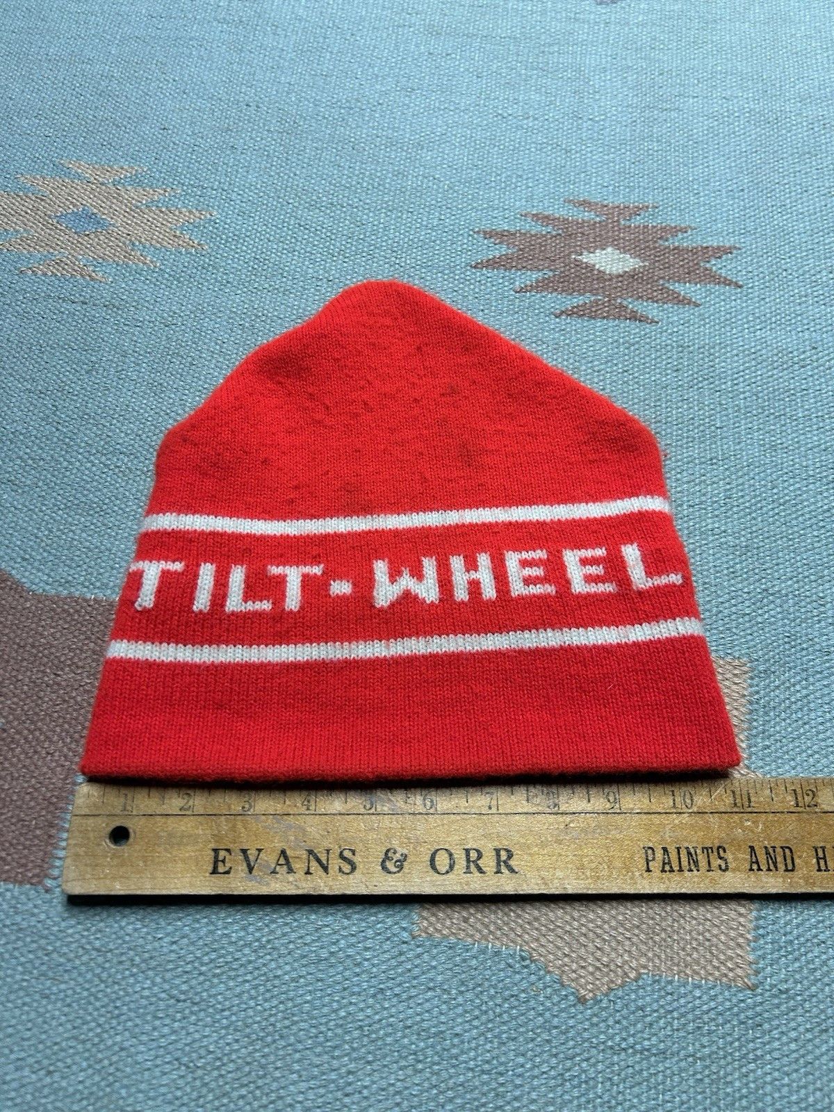 Vintage Vtg 70s beanie hat Tilt Wheel ski snow spell out hot rod Size ONE SIZE - 6 Thumbnail