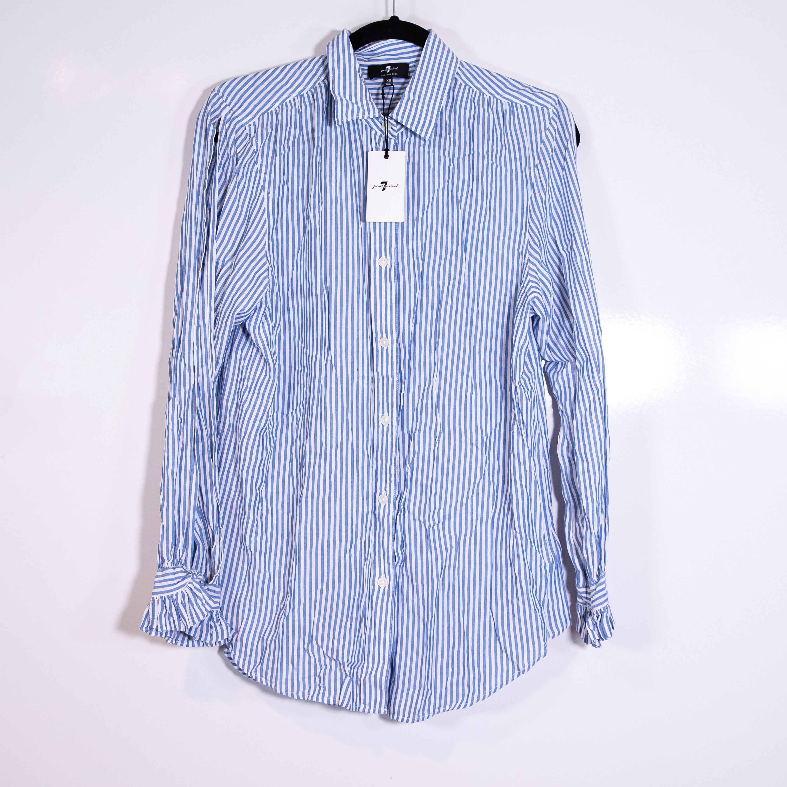 7 For All Mankind NEW 7 For All Mankind Blue White Stripe Size XS / US 0-2 / IT 36-38 - 1 Thumbnail