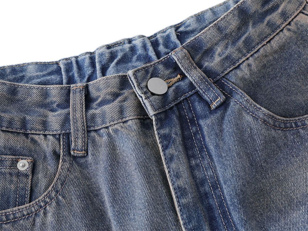 Jean Punk washed casual straight distressed dirty jeans Size US 32 / EU 48 - 3 Thumbnail