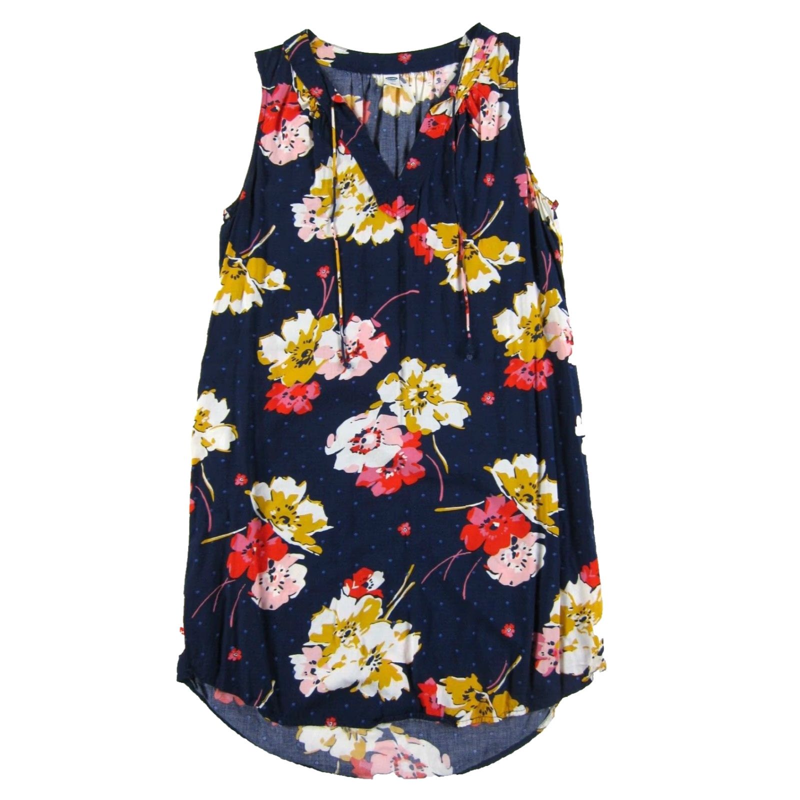 Old Navy Old Navy Tunic Dress Sleeveless Floral 100% Rayon Blue Pink Yellow Red White M Size M / US 6-8 / IT 42-44 - 2 Thumbnail