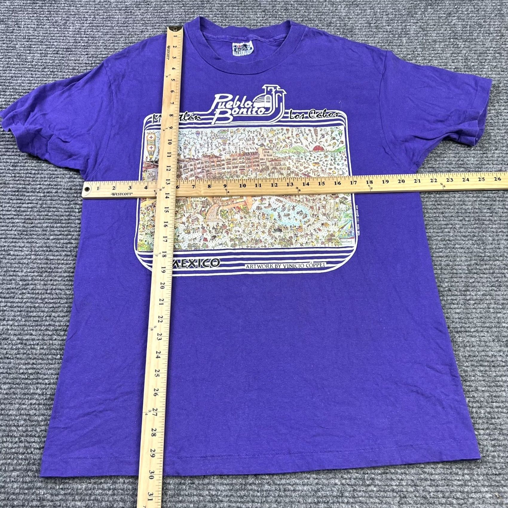 Hanes VINTAGE Pueblo Bonito Los Cabos Mexico Single Stitch Hanes T Shirt Mens Adult Large Purple 90s Graphic Crew Neck Short Sleeve Mexico Resort Size US L / EU 52-54 / 3 - 4 Thumbnail
