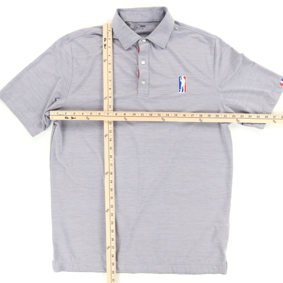 Vintage USAG Logo Golf High Stretch Polyester Heather Polo Shirt Gray Men's L Size US L / EU 52-54 / 3 - 3 Thumbnail