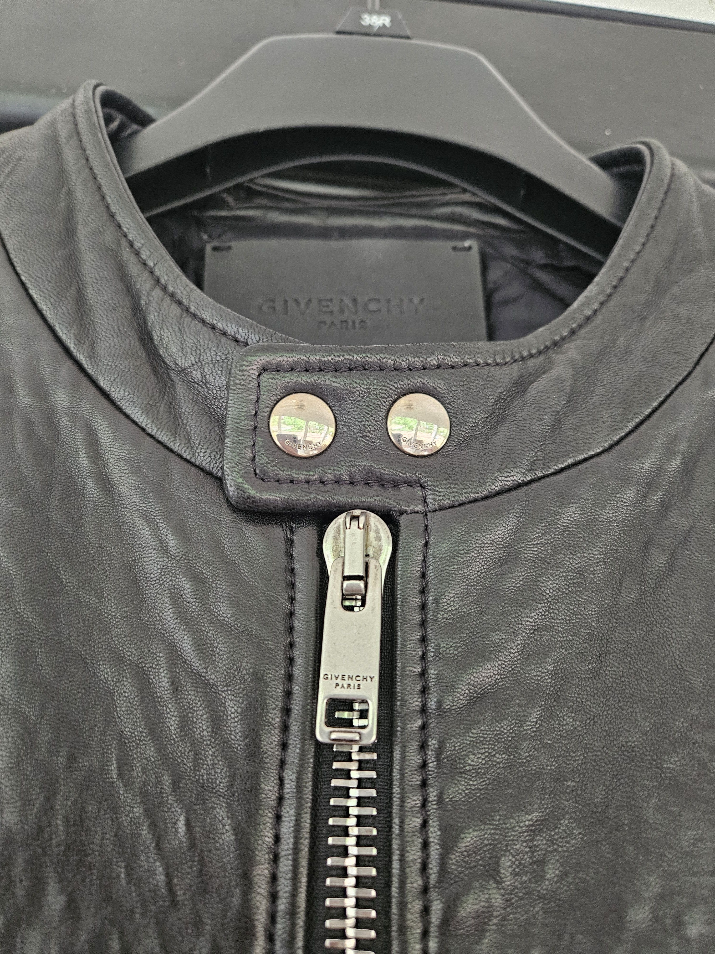 Givenchy Black Lambskin Quilted Zip Up Leather Moto Jacket Size US L / EU 52-54 / 3 - 8 Thumbnail