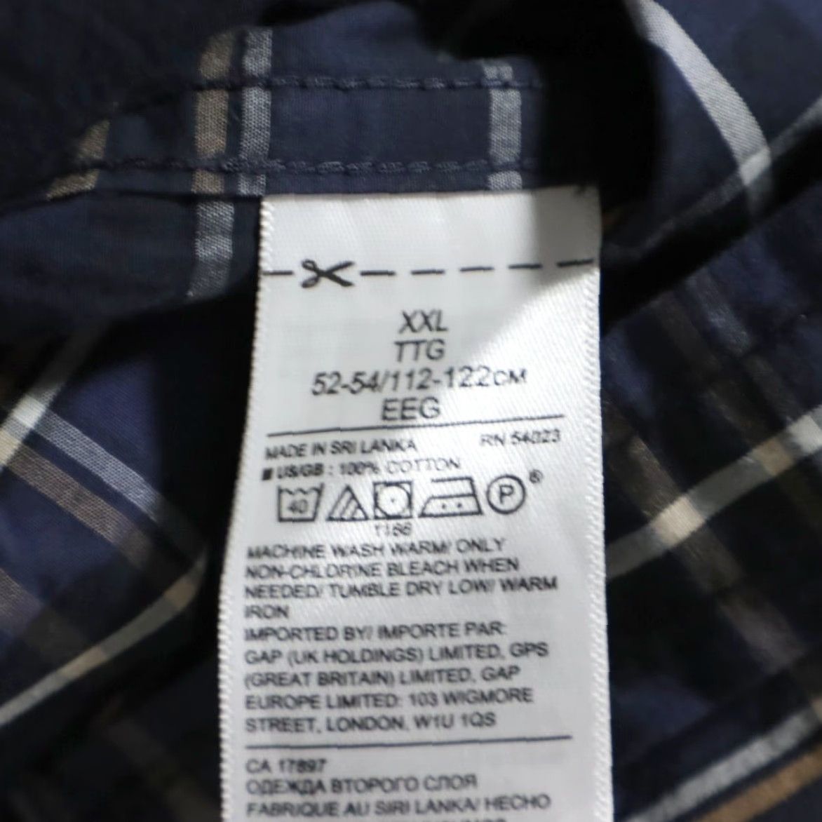 Banana Republic Banana Republic Shirt Navy Blue Plaid Luxe Poplin Slim Button Down Shirt Men's 2XL Size US XXL / EU 58 / 5 - 7 Thumbnail
